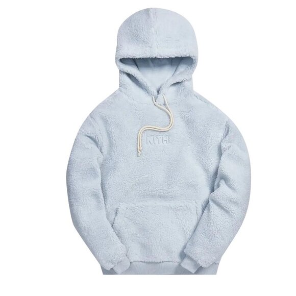 Kith Sherpa Box Logo Hoodie 'Illusion Blue' - KH2425 size Small - Picture 1 of 6